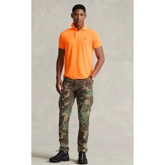 Polo Ralph Lauren The Earth Polo Orange XL Custom Fit Shirt • EUC Cotton Mesh - Picture 9 of 9